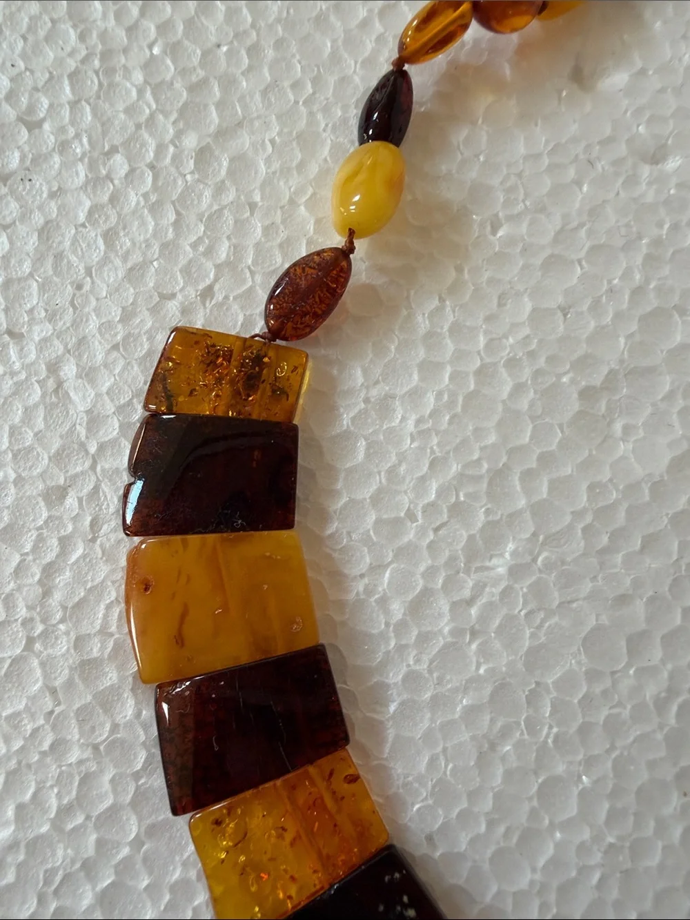 Amber Multi-Tone Leaf Necklace & Earrings Set from Latvia